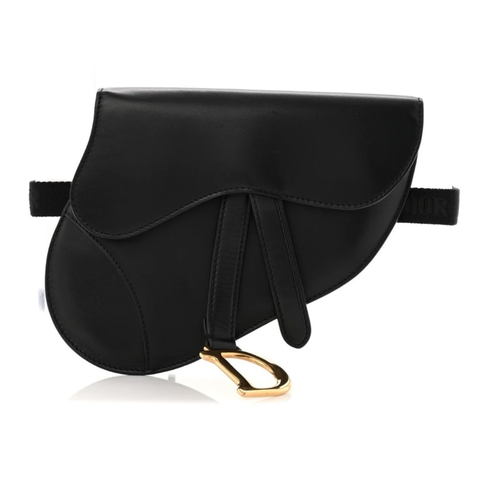 CHRISTIAN DIOR
Calfskin Saddle Belt Bag Black